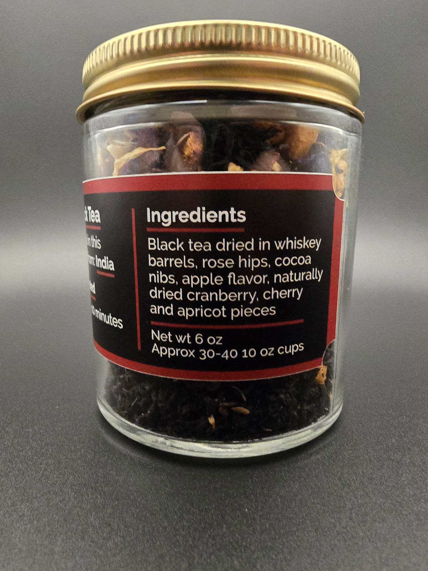 Bourbon black tea (Raw unbagged tea) bags included (30-40 cups)
