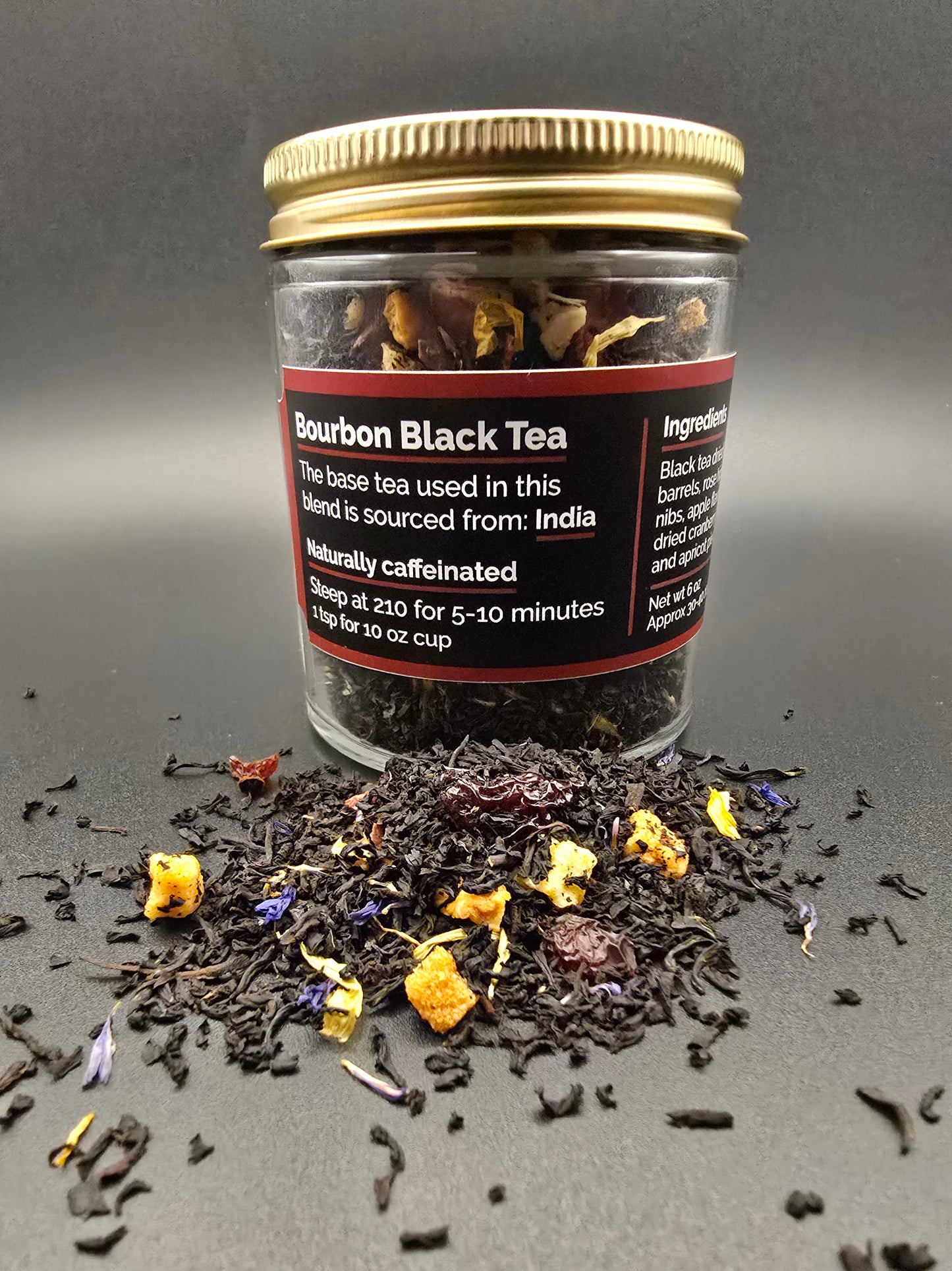 Bourbon black tea (Raw unbagged tea) bags included (30-40 cups)